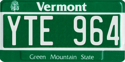 VT license plate YTE964