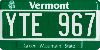 VT license plate YTE967