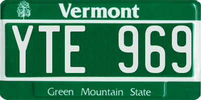 VT license plate YTE969
