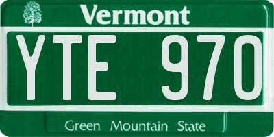 VT license plate YTE970