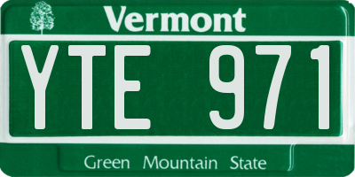 VT license plate YTE971
