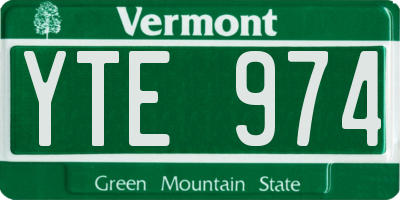 VT license plate YTE974