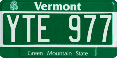 VT license plate YTE977