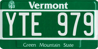 VT license plate YTE979