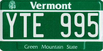 VT license plate YTE995
