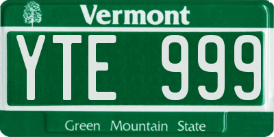 VT license plate YTE999