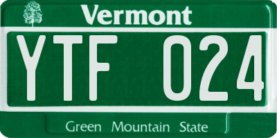 VT license plate YTF024