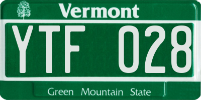 VT license plate YTF028
