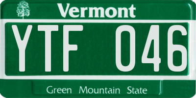 VT license plate YTF046