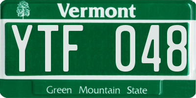 VT license plate YTF048