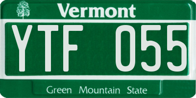 VT license plate YTF055
