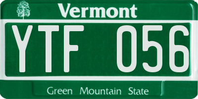 VT license plate YTF056