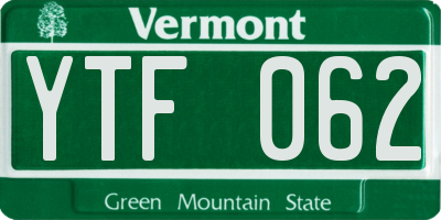 VT license plate YTF062