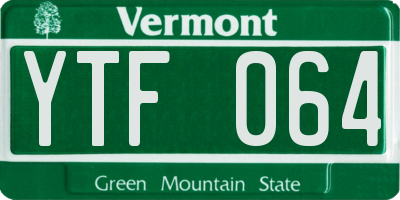 VT license plate YTF064