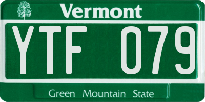 VT license plate YTF079