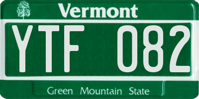 VT license plate YTF082