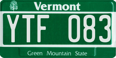 VT license plate YTF083