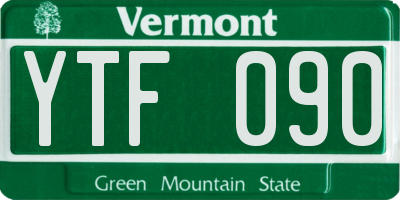 VT license plate YTF090