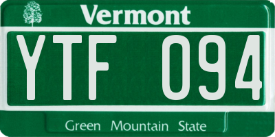 VT license plate YTF094