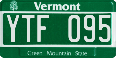 VT license plate YTF095