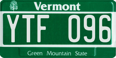 VT license plate YTF096