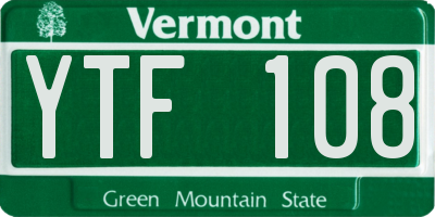VT license plate YTF108