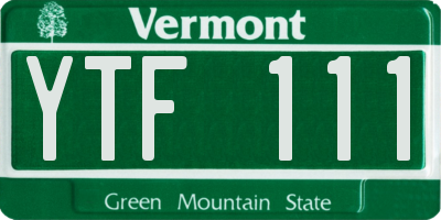 VT license plate YTF111