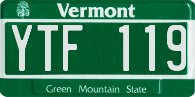 VT license plate YTF119