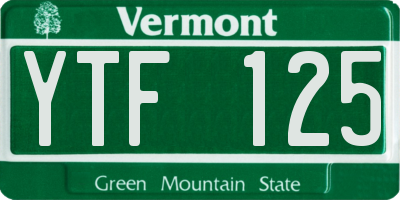 VT license plate YTF125