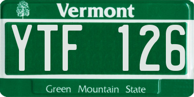 VT license plate YTF126