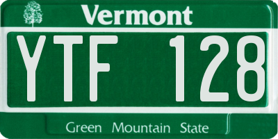 VT license plate YTF128