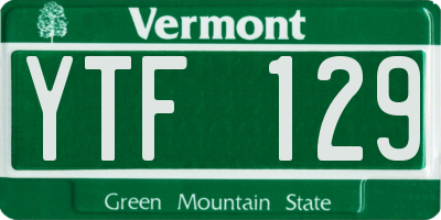VT license plate YTF129