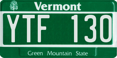 VT license plate YTF130