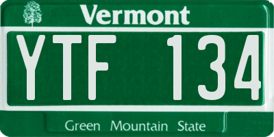 VT license plate YTF134