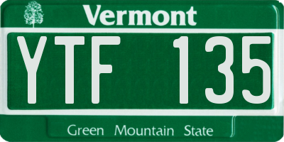 VT license plate YTF135