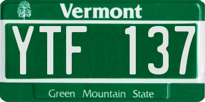 VT license plate YTF137