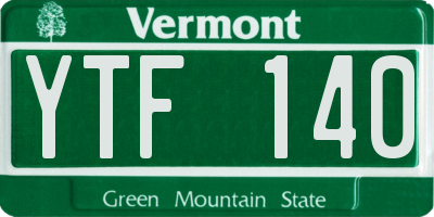VT license plate YTF140
