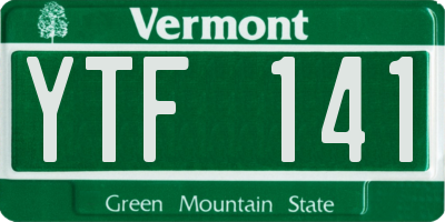VT license plate YTF141
