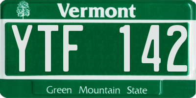 VT license plate YTF142