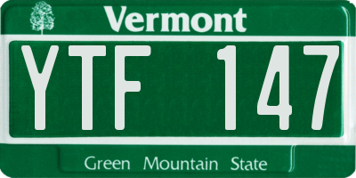 VT license plate YTF147