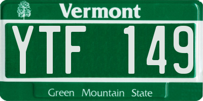 VT license plate YTF149