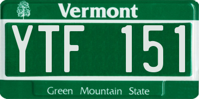 VT license plate YTF151
