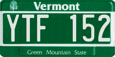 VT license plate YTF152