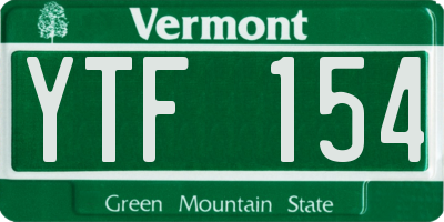 VT license plate YTF154