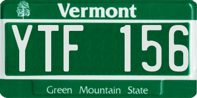 VT license plate YTF156