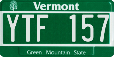 VT license plate YTF157