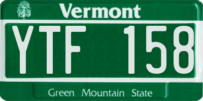 VT license plate YTF158