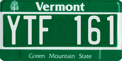 VT license plate YTF161