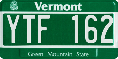 VT license plate YTF162