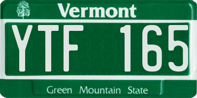 VT license plate YTF165